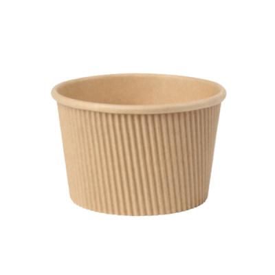 China Recyclable Disposable Custom Logo Printing Food Packing Container Kraft Paper Soup Bowl Salad Paper Bowl for sale