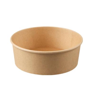 China Recyclable Food Grade Higher Quality Take Away disposable salad bowl kraft salad bowl kraft paper salad bowl for sale