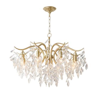 China Modern Luxury Modern Pendant Light Creative Shade Bedroom Living Room Dining Room Gold Crystal Chandelier for sale