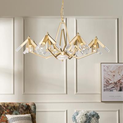 China Modern Contemporary Living Room Pendant Light Gold Metal Kitchen Dining Room Luxury Glass Chandelier for sale