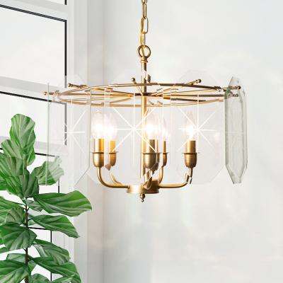 China Pendant Light Postmodern American Style Dining Room Lighting Living Room Creative Postmodern Simple Bedroom Glass Chandelier for sale