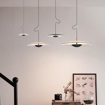 China Modern Danish Designer Chandelier Led Light Modern Nordic Minimalist Pendant Light Luxury Art Hat UFO Led Hanging Light for sale