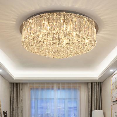 China Household contemporary post-modern high-grade light luxury round raindrop bedroom dining room bedroom crystal ceiling lamp for sale