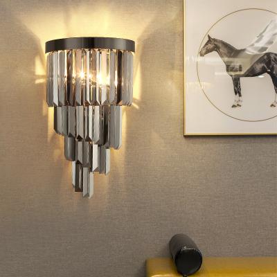 China Contemporary post-modern luxury bar hotel bedside bedroom lamp decoration wall living room TV creative crystal wall lamp for sale