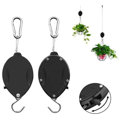 China Retractable Plastic Plant Pulley Hanger Hooks Hanging Plants Garden Baskets Pots Bird Houses Hook With Locking Adjustable Hanger Hook for sale