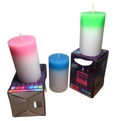 China Flameless Christmas Led Rainbow Light Color Candle Mood Changing Flame Real Wax Magic Luxury Real Candle for sale