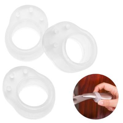 China Traditional door stopper silica gel doorknob buffer wall protection door handle transparent bumper walls protective anti-collision ring for sale