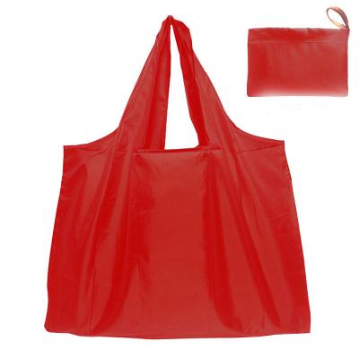 China New Foldable Eco Tote Bag Portable Reusable Shopping Grocery Shopper Bag Casual Fashion Shopping Bag Solid Color for sale