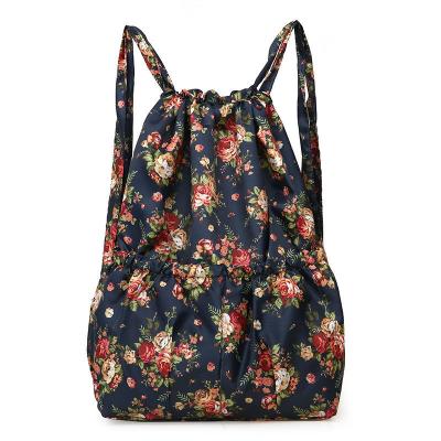 China Waterproof Custom Polyester Printing Waterproof Bag Gym Sling Sports String Packsack Beach Bag for sale