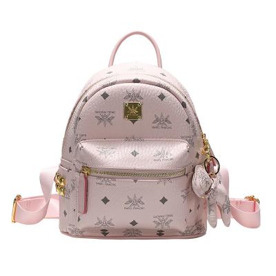 China 2022 new fashion casual women's shoulder backpack leather bag pink pure brown backpack manufacturers wholesale spot for sale