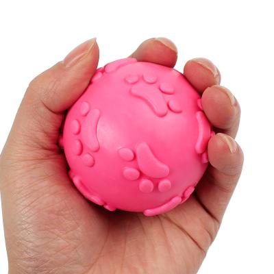 China Factory Direct Supplier Squeaky Pet Dog Toy Pet Dog Ball Tpr Toys Paws Printed Dog Ball Toys for sale