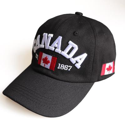 China COMMON Unisex Baseball Cap Canada Flag Hat Adjustable DadHat Sun Hat Maple Leaf Embroidered Hat Sun Outdoor Hats for sale