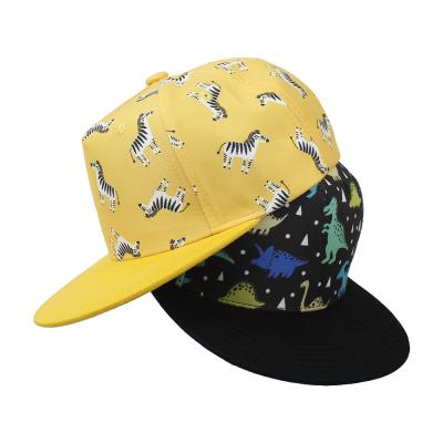 China COMMON Cartoon Snapback Hat Toddler Sun Hip Hop Baseball Caps Children Cotton Trucker Animal Print Adjustable Hat for sale