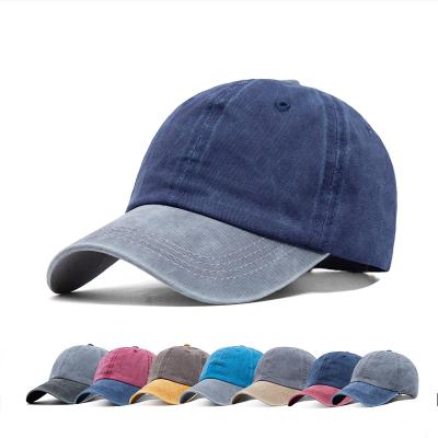 China COMMON Unisex Washed Cotton Baseball Cap Denim Cotton Dad Hat Solid Color Jeans Denim Plain White Denim Sports Dad Hat for sale