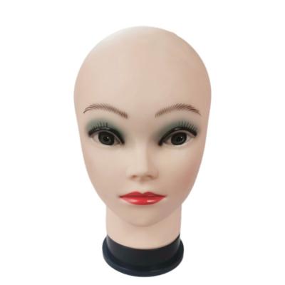 China With Wig Factory Direct Sales Hairdressing Eyelash Practice Stylist Salon School Use 54cm Skin Color Silicone Mannequin Training Head for sale