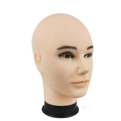 China With Wig Hairdressing Eyelash Practice Stylist Salon School Use 56cm Man Skin Color Silicone Mannequin Training Head Hair for sale