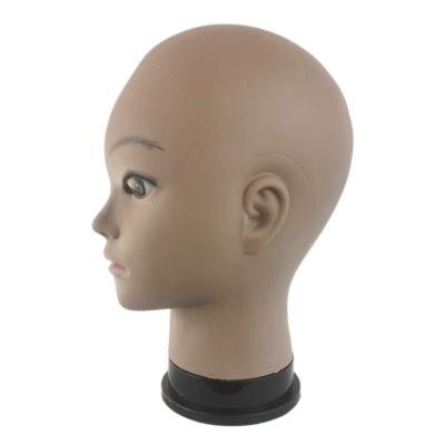 China With the wig a large number of cheap wholesale black soft scalp can be used for needle training head, doll model head for sale