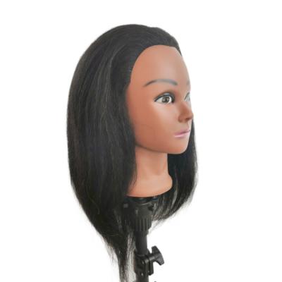 China 100% Cheap Body Wave Beauty Hair African American Salon Practice Hairstylist Braid Dummy Head Training Afro Doll for sale