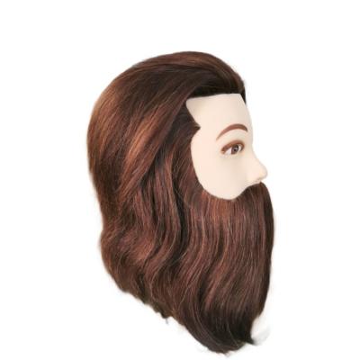 China Bearded body wave man men's hair training head, European and American, professional salon hair coloring balance training model head for sale