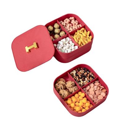 China Sustainable Dried Fruit Tea Candy Nut Snack Dessert Plate Dried Fruit Plate Trays Fruit Plate Food Container Jewelry Storage Box for sale