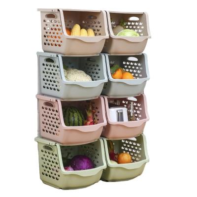 China Viable Haberdashery Basket Kitchen Shelf Overlay Fruit Storage Rack Storage Food Basket Vegetable Shelf for sale