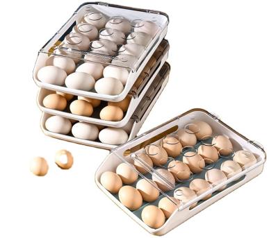 China Modern Plastic Refrigerator Egg Organization Storage Box Drawer Egg Box Food Container Frozen Egg Tray for sale