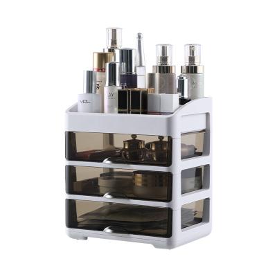 China Three-Layer Sustainable Cosmetic Desktop Storage Box Lipstick Mask Skin Care Products Box Makeup Storage Rack for sale