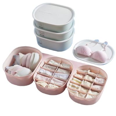 China 15 Viable Plastic Grid Clothing Organizer Storage Boxes Underwear Bra Socks Shorts Storage Bins for sale