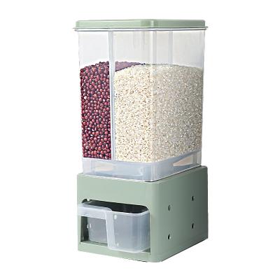 China 2 Compartment Freshness Preservation Wall Mounted Bucket Moisture Proof And Insect Repellent Rice Storage for sale