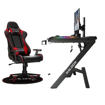 China Gaming Club Desk Adjustable Table RGB (Height) Adjustable Professional Gaming Led Gaming Desk Lights for sale