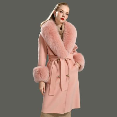 China Autumn and Winter Reversible Thick Warm Faux Fur Poncho Long Sleeve Woolen Coat Collar Poncho for sale