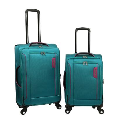 China Large quality large capatical trolley nylon lightweight soft luggage bag carry on type luggage and suitcase for sale