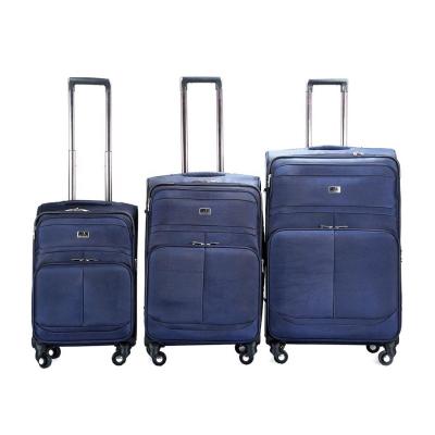 China Custom Waterproof Nylon 1680D 4 Spinner 360 Degree Wheels Travel Suitcase Trolley Luggage Bags for sale