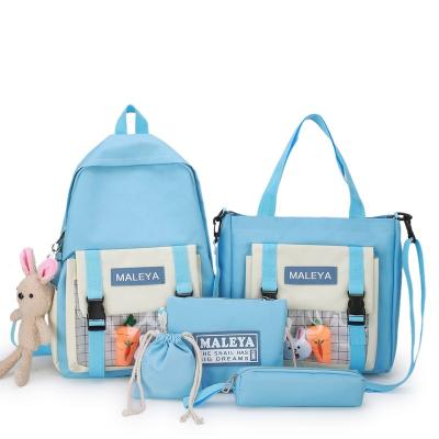 China Hot sale waterproof girls 5 in 1 travel backpack children school backpack set waterproof foldable backpack for sale