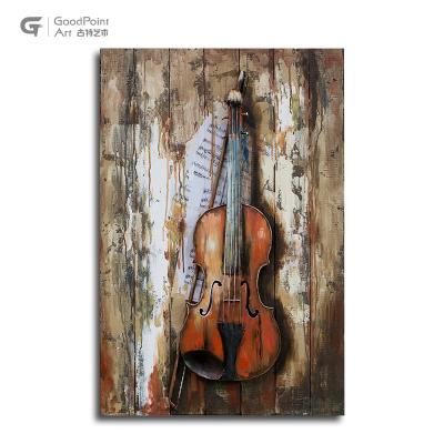 China 3d wall art home decoration music metal wall modern eco-friendly colorful acrylic painting wooden art for sale