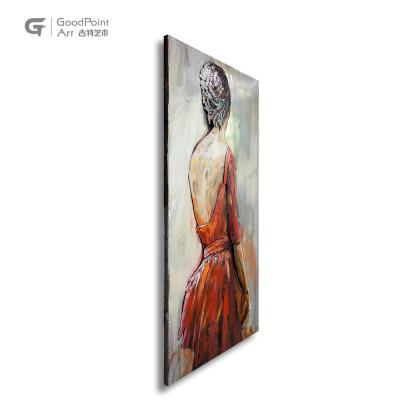 China Modern Hot Chinese Sexy Dancing Girl Wall Art Wholesale 3d Model Picture Handmade Other Metal Paintings for sale