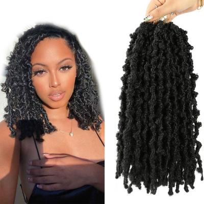 China Synthetic Fiber Hair 12 Inch Butterfly Locs Pre Looped Crochet Braids Hair Extensions 20 Strands for sale