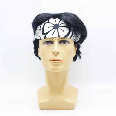 China Cosplay Party The Karate Kid Daniel Wig With Headband Mr. Miyagi Wigs for sale