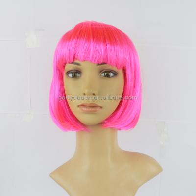 China Synthetic Fiber Part Make Up Short Pink Lead Hair Wig for sale