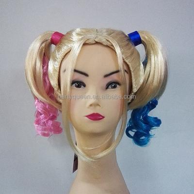 China Synthetic Fiber Harley Quinn Cosplay Wigs for Party for sale