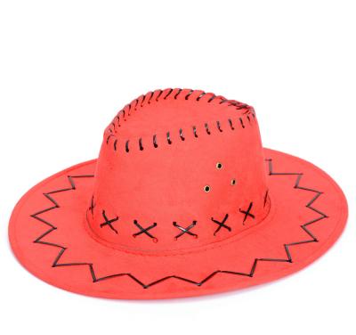 China Striped Kids Outdoor Leatheroid Cowboy Hat for sale