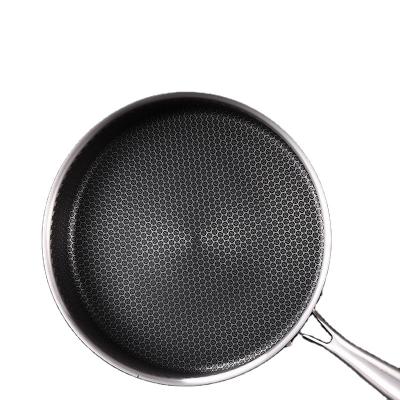 China Stocked 3ply stainless steel wok with non-stick honeycomb coating for sale