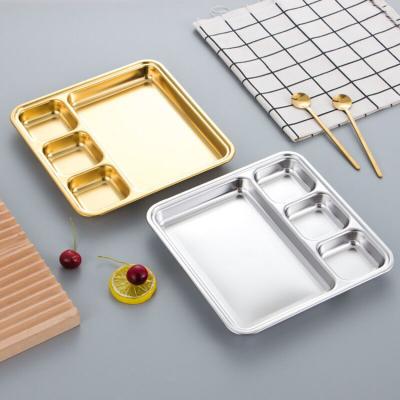 China Wholesale Viable Snack Dish Tray Food Plate Grid Fruit Korean Serving Tableware For Kids Canteen Adult Dish for sale