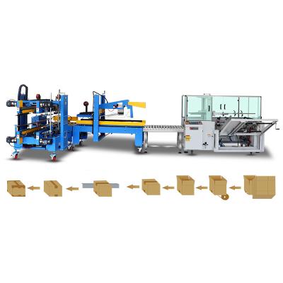 China Carton Case Box Erector Bottom Sealer Automatic Carton Sealer Four-Corner Edge Sealing Machine Carton Sealing Packing Line for sale