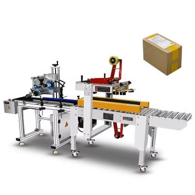 China Automatic Adhesive Tape Carton Box Sealing and Labeling Machine for Packaging Material for sale