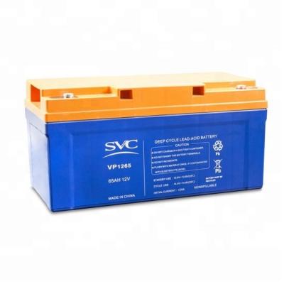 China Good Quality UPS Deep Cycle Solar Battery 12V 65AH Rechargeable Lead Acid Battery for sale