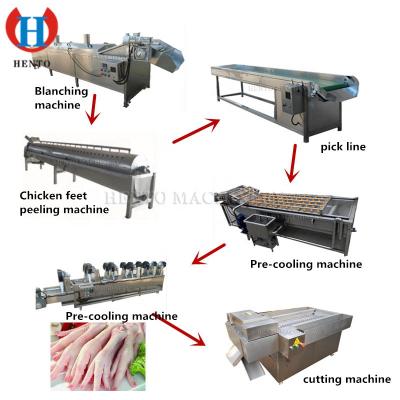 China Factory price chicken feet processing chicken feet peeling machine/slaughterhouse equipment/chicken feet production line for sale