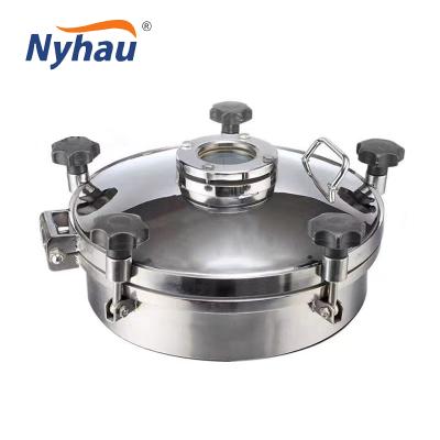 China Suzhou nyhau stainless steel supplier elliptical dairy sanitary equipment invisible manhole cover for sale