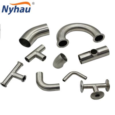 China Beer nyhau sanitary stainless elbow maker 1 2 3 4 6 inch ss pipe straight elbow milk pipe fittings butt weld fittings for sale