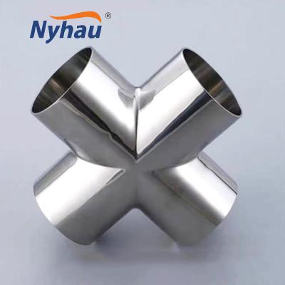 China beer nyhau stainless steel food hose connector sanitary cross equal long four way for sale